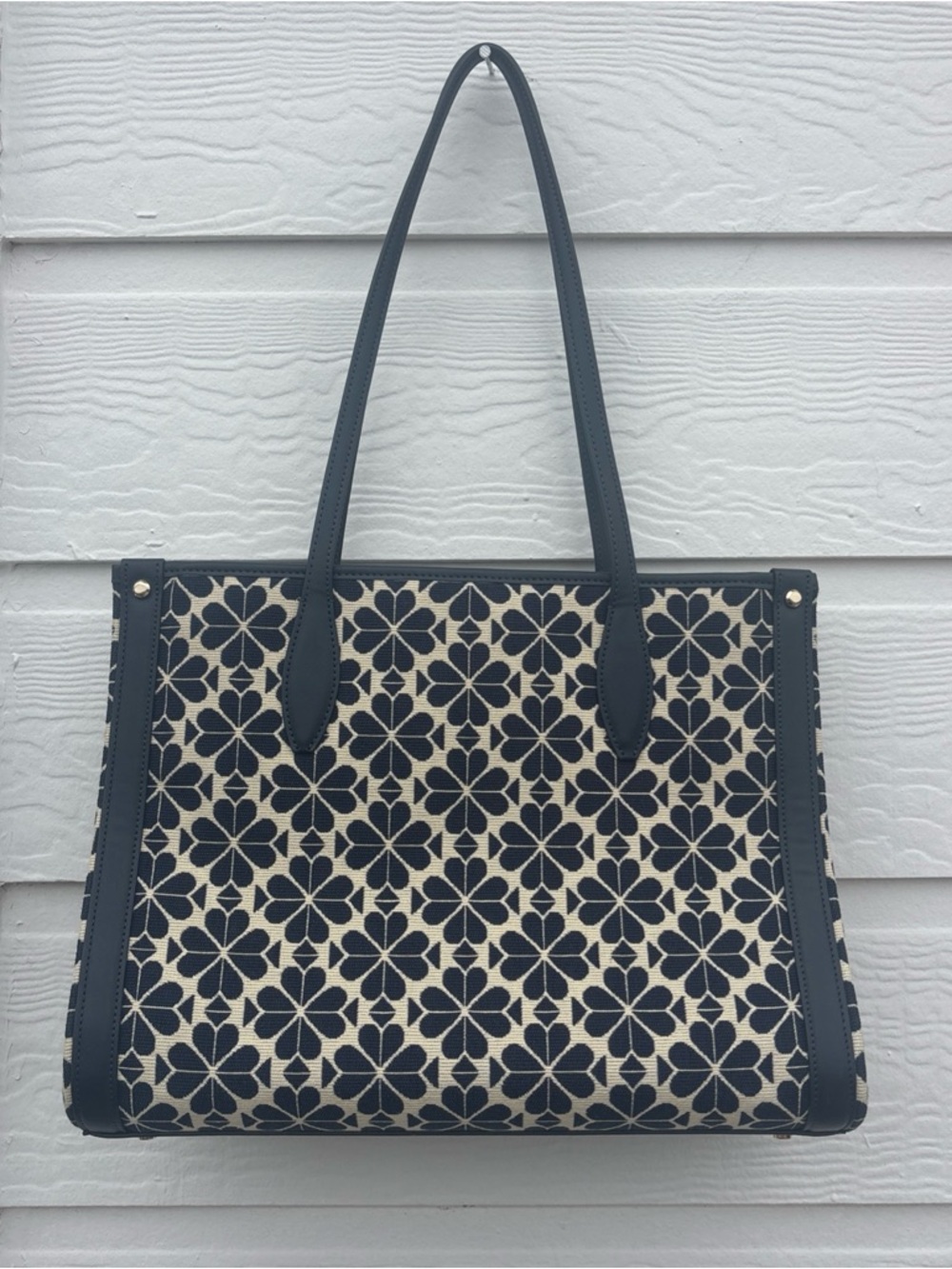 kate spade Navy and Cream Floral Jacquard Tote NWOB - Picture 2 of 9